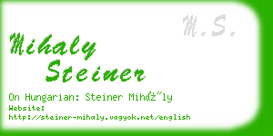 mihaly steiner business card